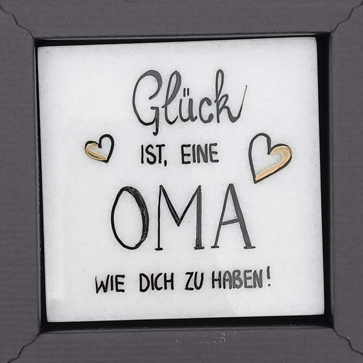 Spruchtafel aus Laaser Marmor mit dem Spruch Glück ist eine Oma wie dich zu haben