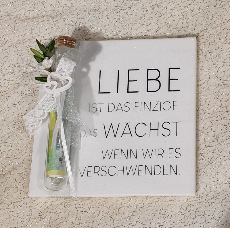 Laaser Marmorplatte „Liebe“, klein – handgefertigt in Südtirol