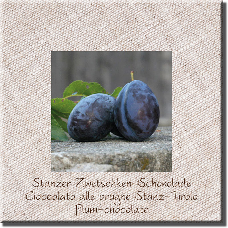 Stanzer Zwetschken-Schokolade, Edel Zartbitter 66% - Venustis