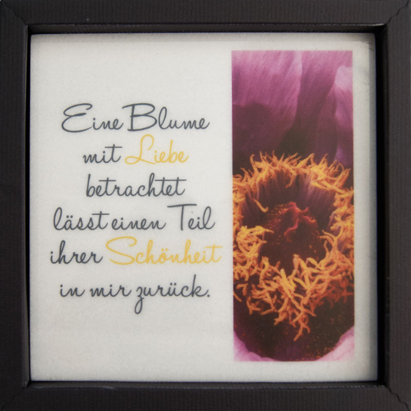 Spruch auf Laaser Marmortafel "Eine Blume" groß - Venustis