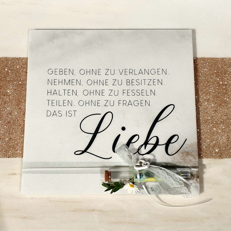 Laaser Marmorplatte &quot;Das ist Liebe&quot;