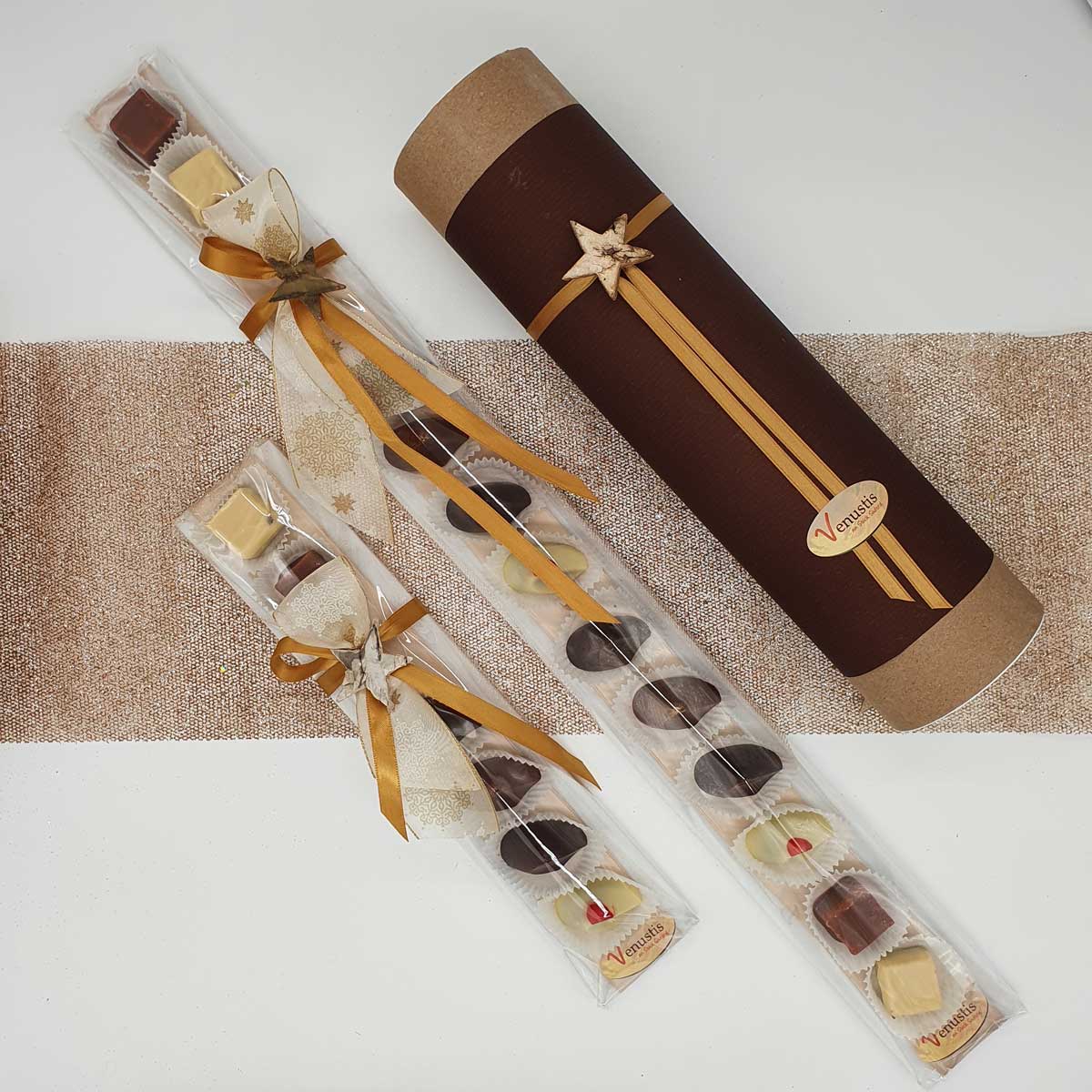 Pralines on a marble slab from Lasa, 12 bars