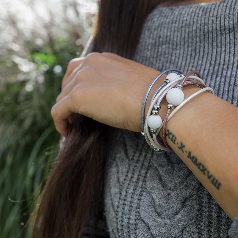 Wrap bracelet &quot;trio&quot; metallic