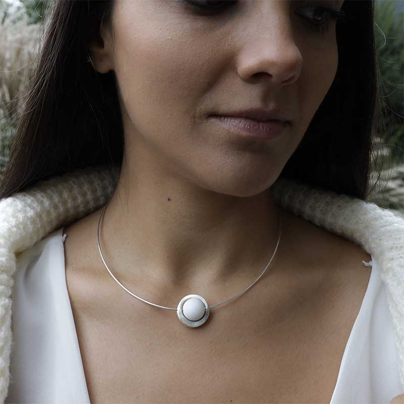 Collier &quot;wave circle&quot;