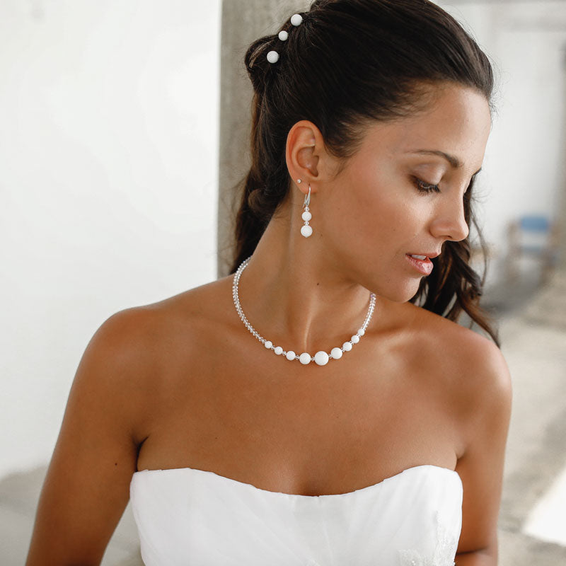 Bridal jewelry necklace &quot;Crystal clear&quot;