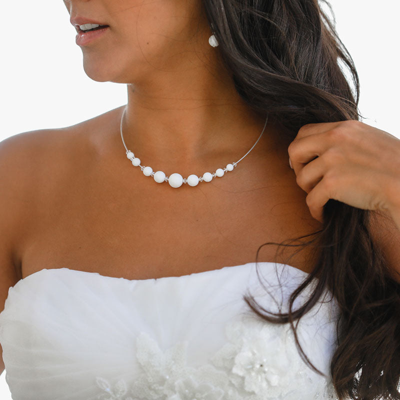 Bridal jewelry Necklace &quot;Crystal soft&quot;