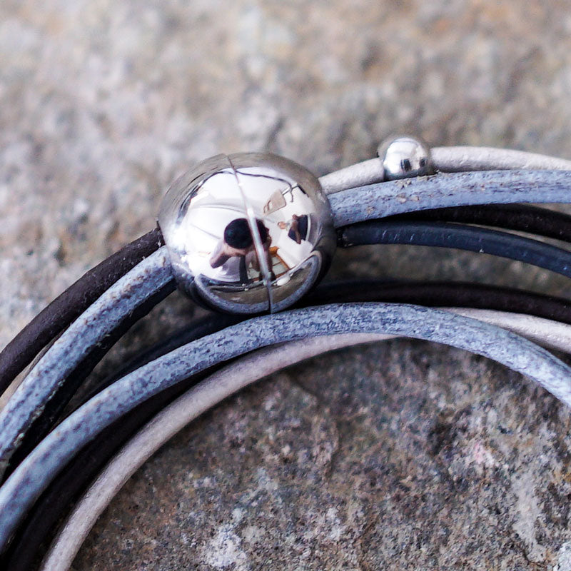 Wrap bracelet &quot;trio&quot; metallic