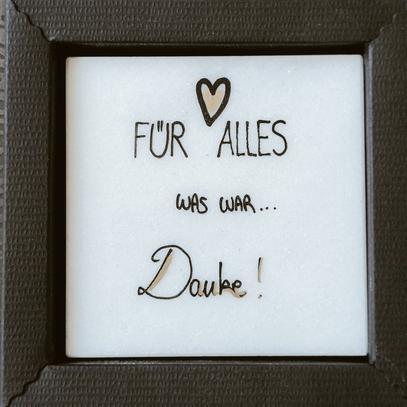 Spruch auf Laaser Marmortafel &quot;DANKE&quot; klein