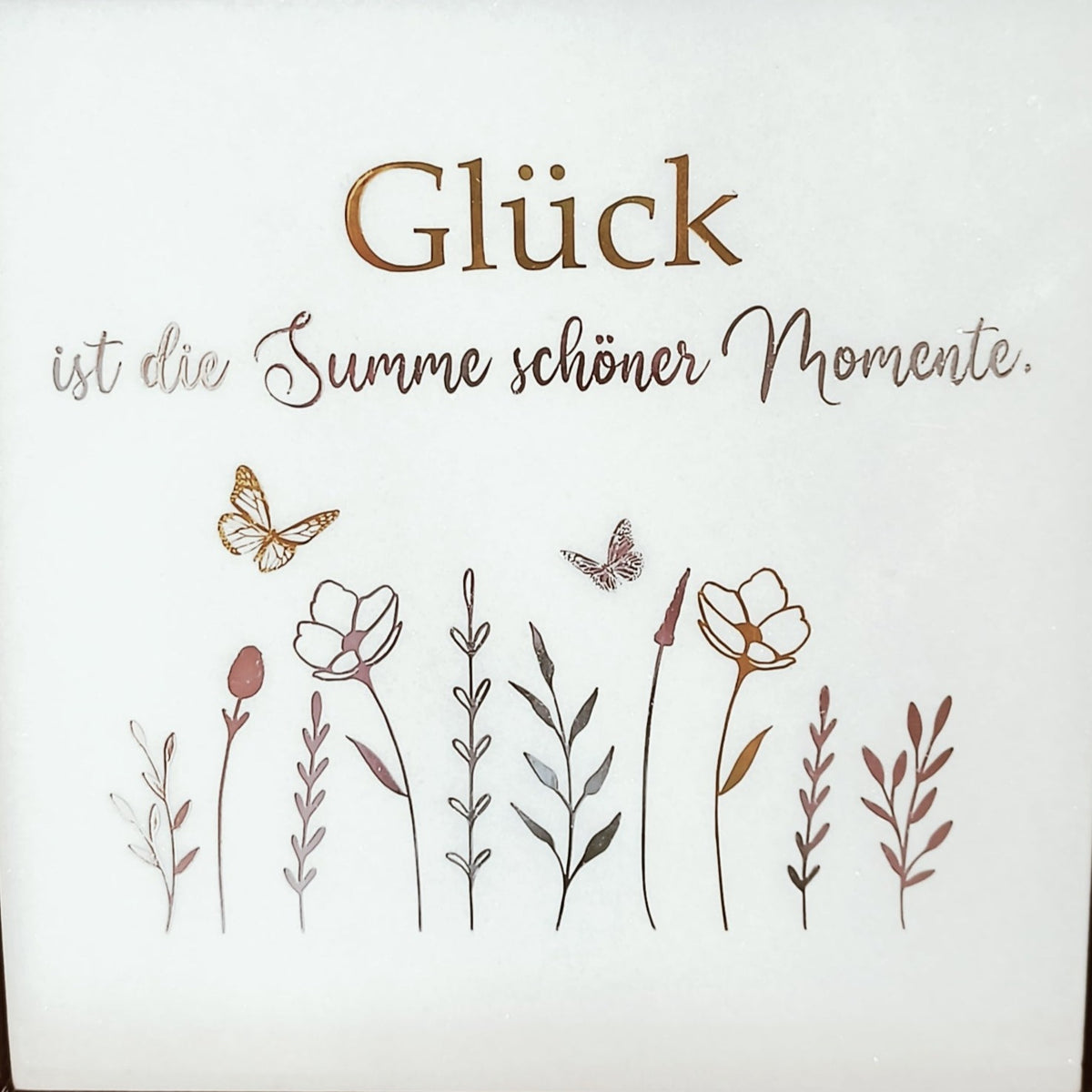 Spruch auf Laaser Marmortafel &quot;Glück ist...&quot; groß