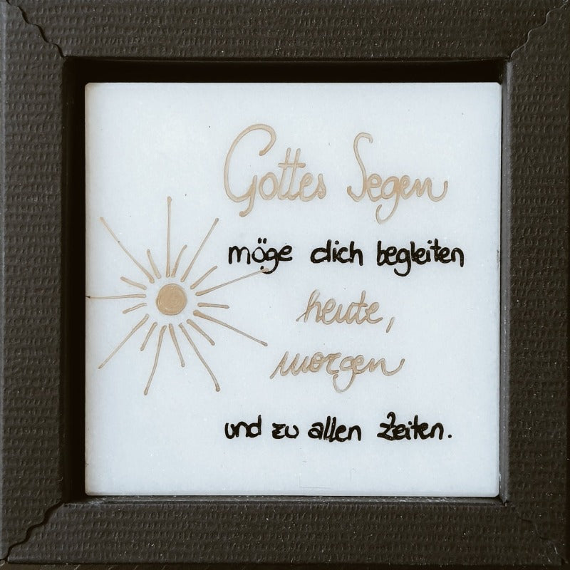 Spruch auf Laaser Marmortafel &quot;Gottes Segen&quot; klein