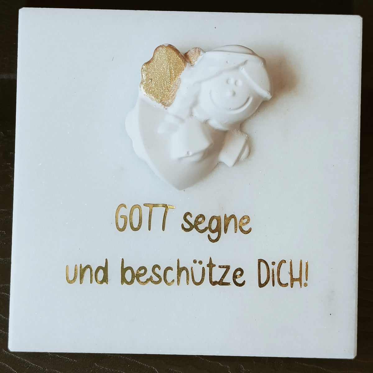 Spruch auf Laaser Marmortafel &quot;Gott segne&quot; klein