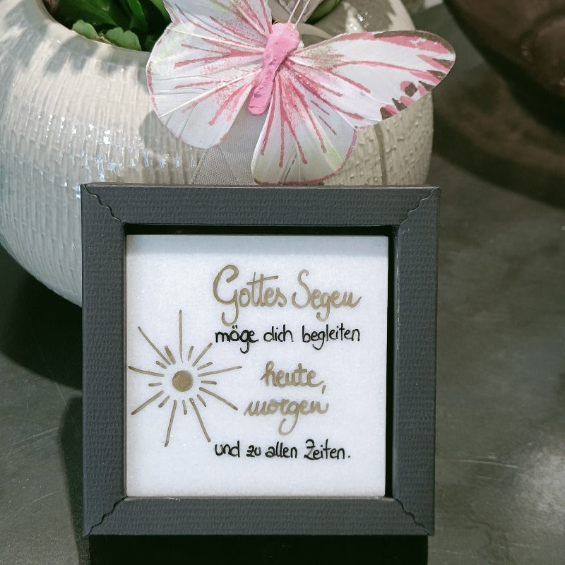 Spruch auf Laaser Marmortafel &quot;Gottes Segen&quot; klein