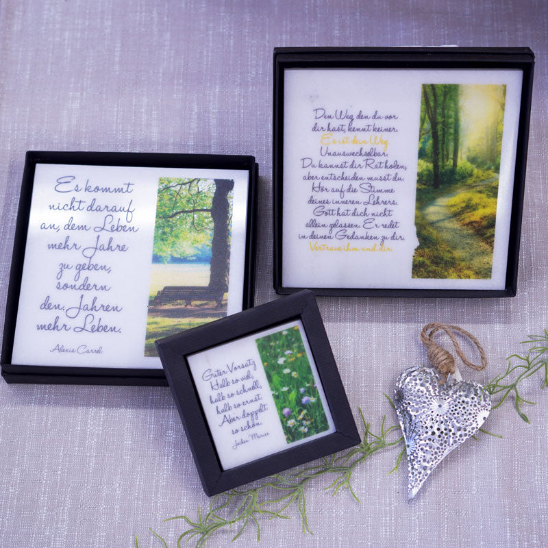 Spruch auf Laaser Marmortafel "Eine Blume" groß - Venustis