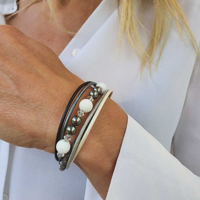 Armband &quot;style&quot; grau/blau