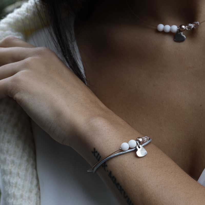 Armband &quot;Valentine&quot; rosé-silber